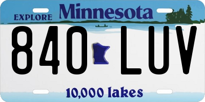MN license plate 840LUV