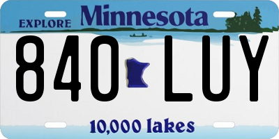 MN license plate 840LUY