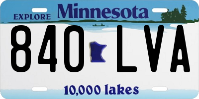 MN license plate 840LVA