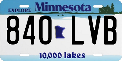 MN license plate 840LVB