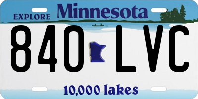 MN license plate 840LVC