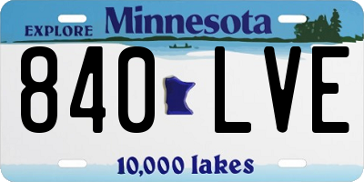 MN license plate 840LVE