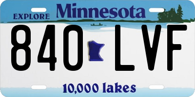 MN license plate 840LVF