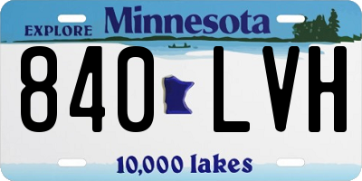 MN license plate 840LVH