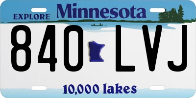 MN license plate 840LVJ