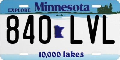 MN license plate 840LVL