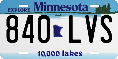MN license plate 840LVS