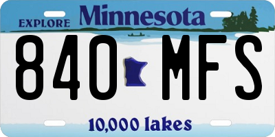 MN license plate 840MFS