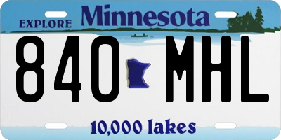 MN license plate 840MHL
