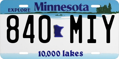 MN license plate 840MIY