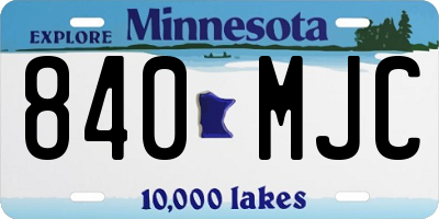 MN license plate 840MJC