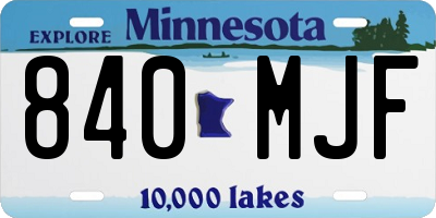 MN license plate 840MJF