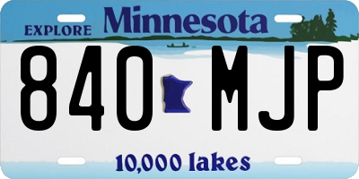 MN license plate 840MJP