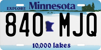 MN license plate 840MJQ