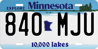 MN license plate 840MJU