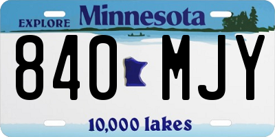 MN license plate 840MJY