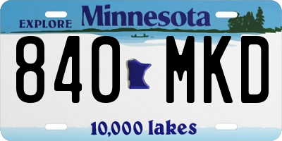 MN license plate 840MKD