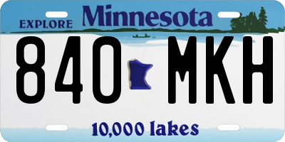 MN license plate 840MKH