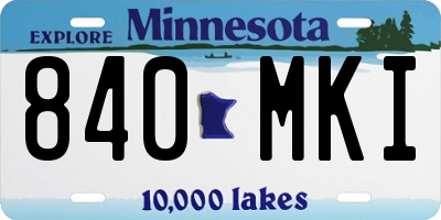 MN license plate 840MKI