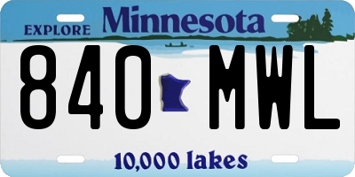 MN license plate 840MWL