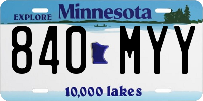 MN license plate 840MYY