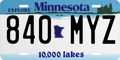 MN license plate 840MYZ