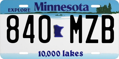 MN license plate 840MZB