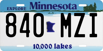 MN license plate 840MZI
