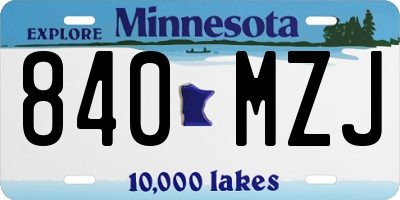 MN license plate 840MZJ