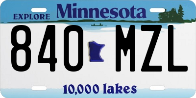 MN license plate 840MZL