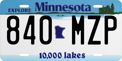 MN license plate 840MZP