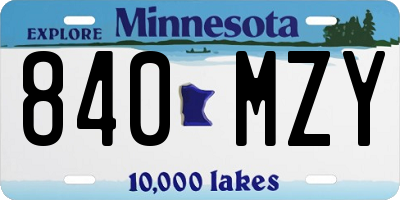 MN license plate 840MZY
