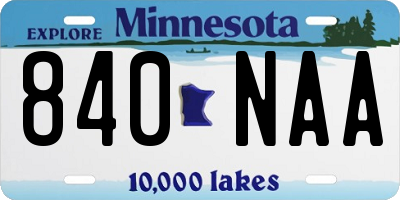 MN license plate 840NAA