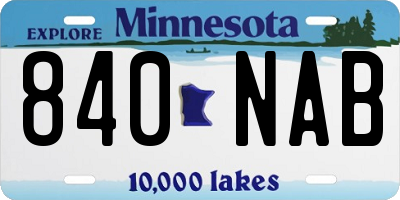 MN license plate 840NAB