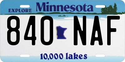 MN license plate 840NAF