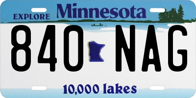 MN license plate 840NAG