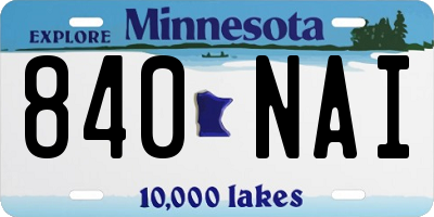 MN license plate 840NAI