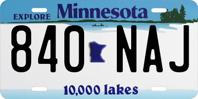 MN license plate 840NAJ