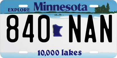 MN license plate 840NAN