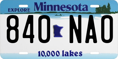 MN license plate 840NAO