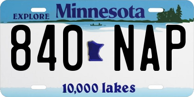MN license plate 840NAP