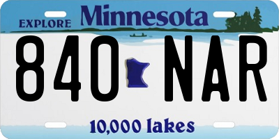 MN license plate 840NAR