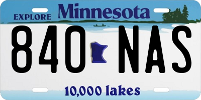 MN license plate 840NAS