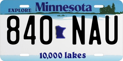MN license plate 840NAU