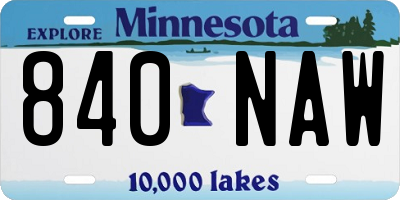MN license plate 840NAW