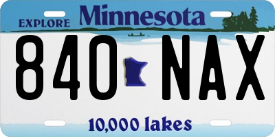 MN license plate 840NAX