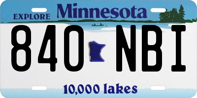 MN license plate 840NBI