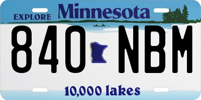 MN license plate 840NBM