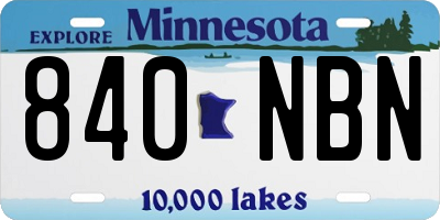 MN license plate 840NBN