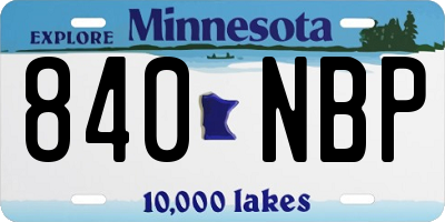 MN license plate 840NBP